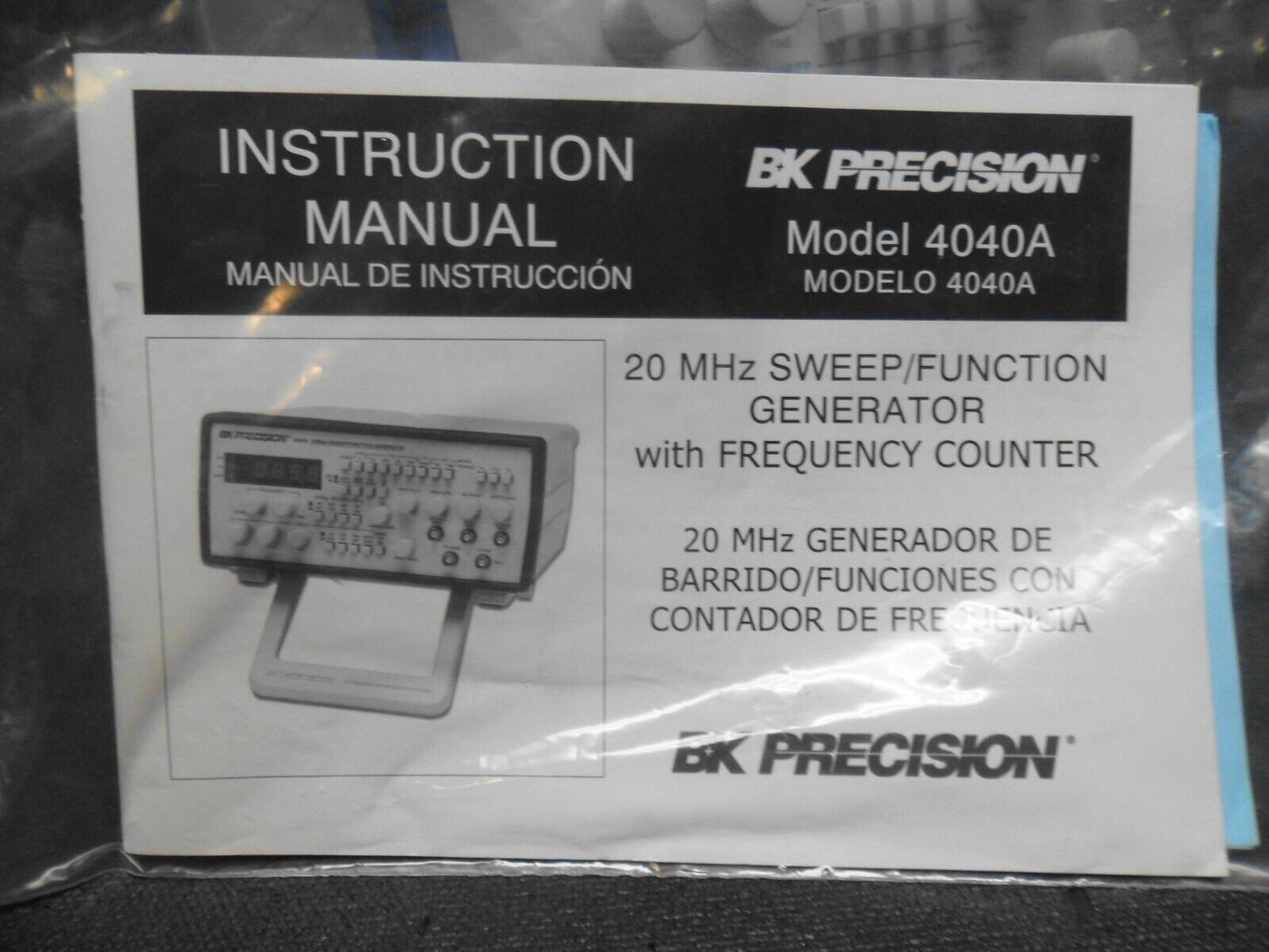 BK Precision 4040A 20MHz Sweep / Function Audio Generator w/ Original Box Manual