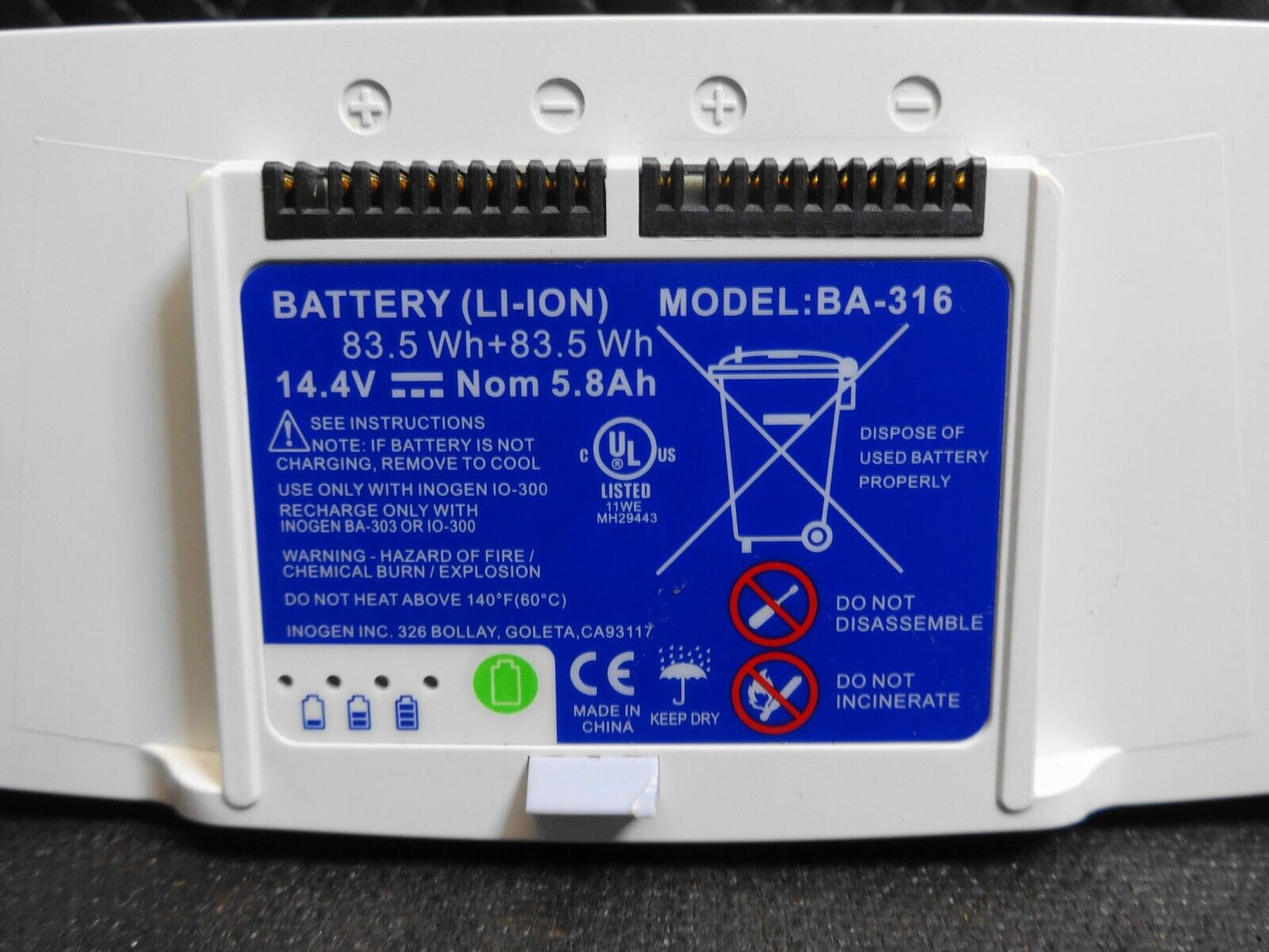 Genuine Inogen One G3 16-Cell Double Battery BA-316