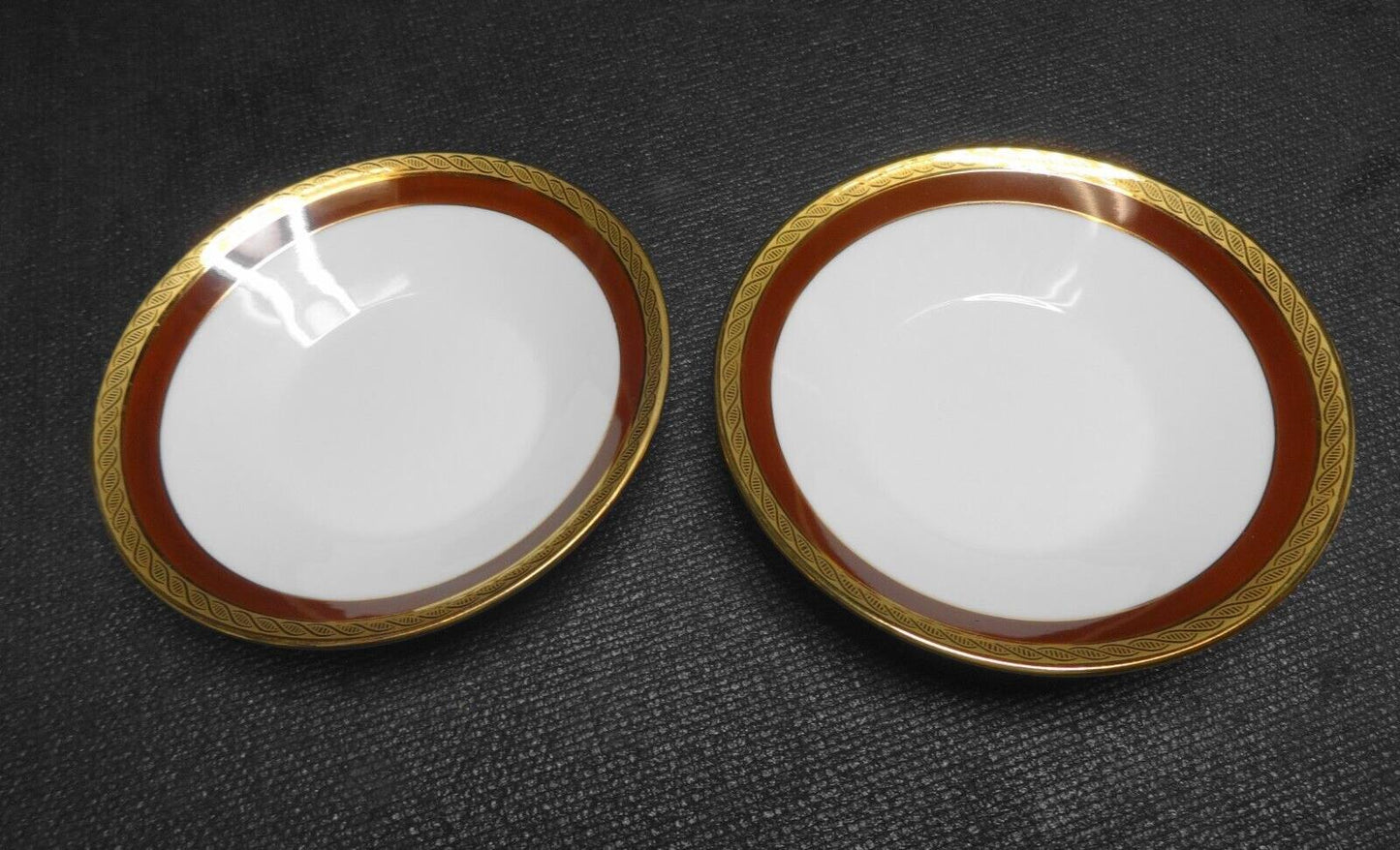 Richard Ginori Palermo Brown Demitasse Espresso Cup/Saucer Gold Set of 2.4 piece