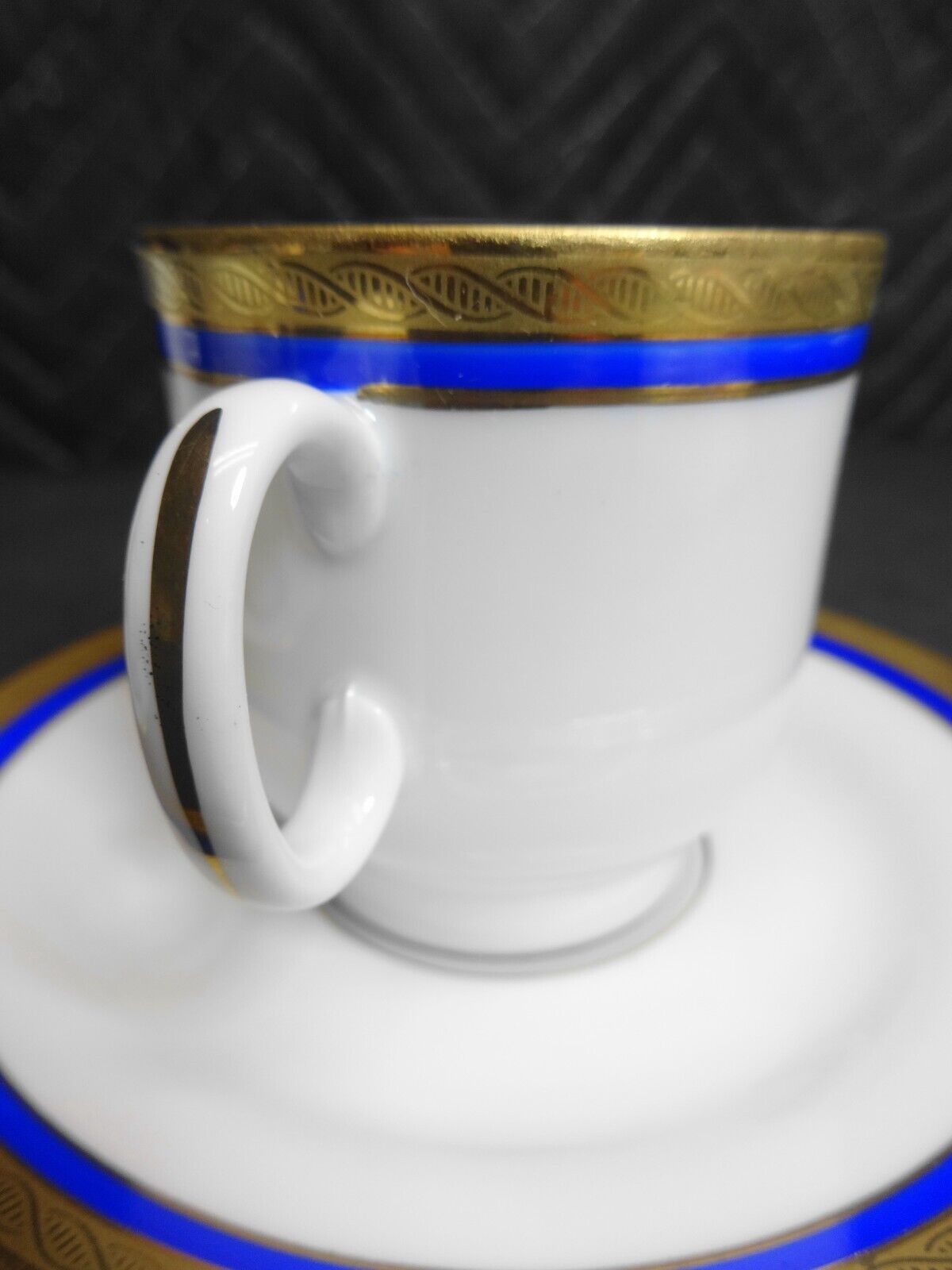 Richard Ginori PALERMO Blue Demitasse Espresso Cup & Saucer  - Set of 4, 8 Piece