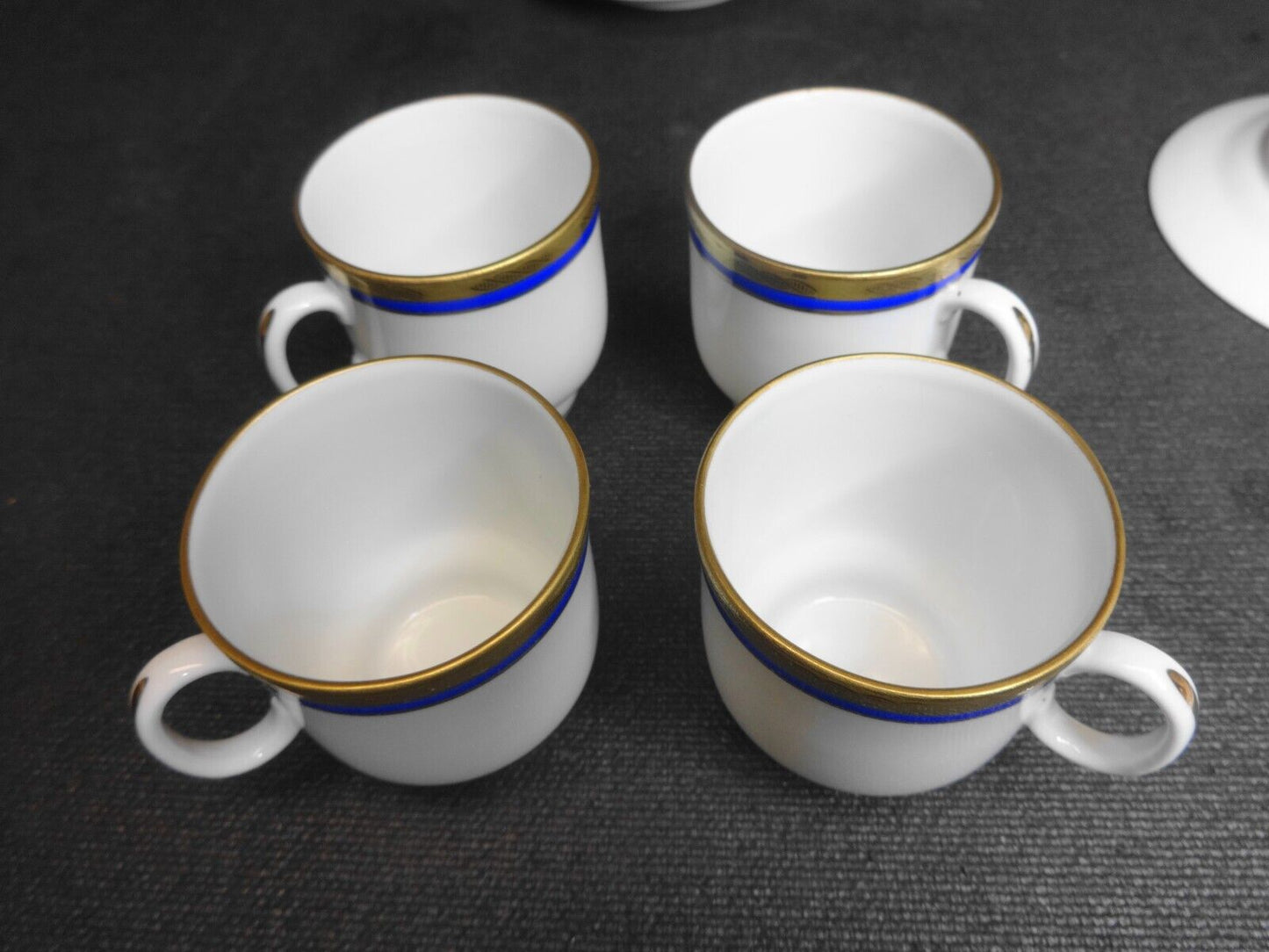 Richard Ginori PALERMO Blue Demitasse Espresso Cup & Saucer  - Set of 4, 8 Piece