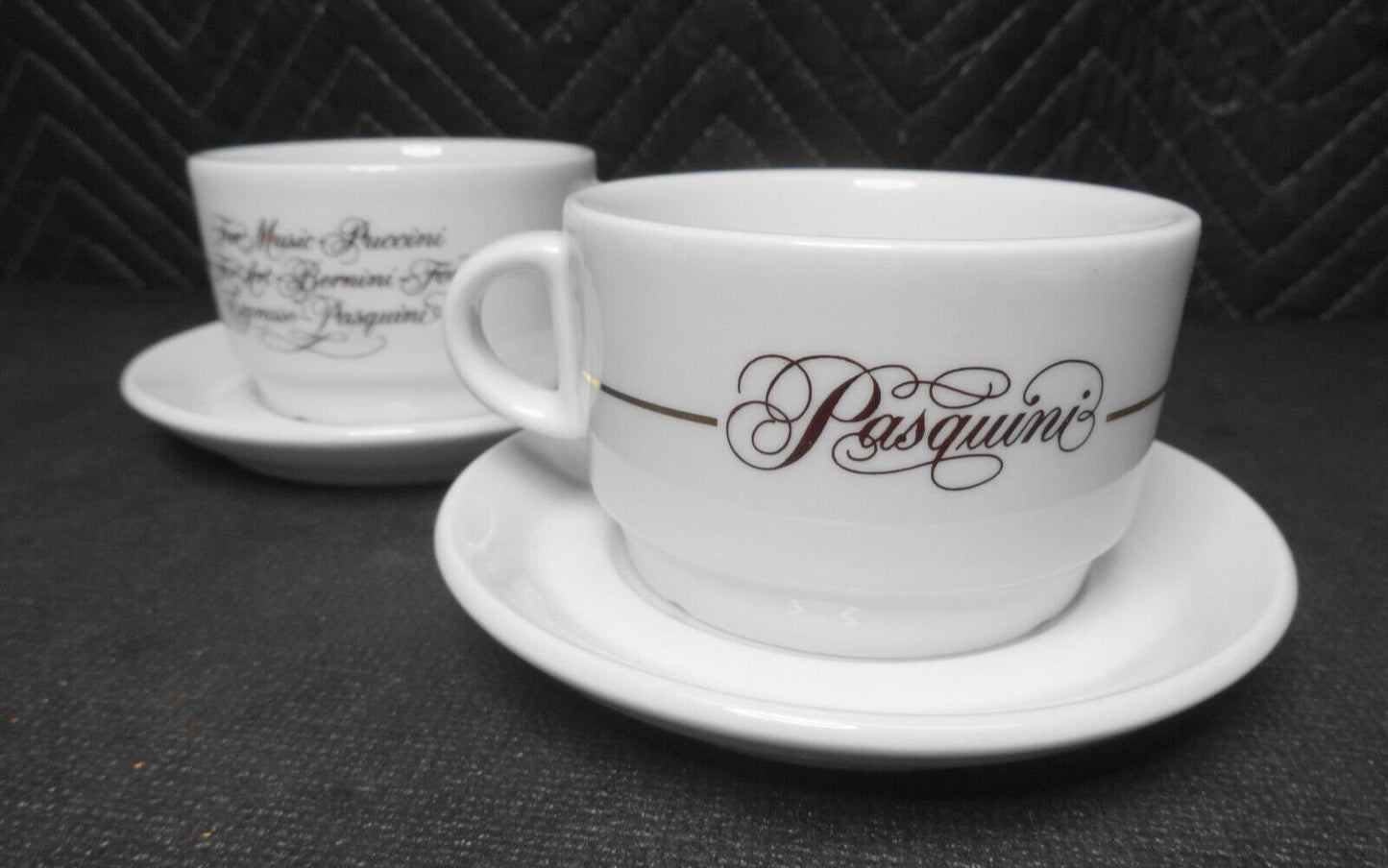 Set of 2 Pasquini Espresso Coffee Cup & Saucer NEW 3 1/2 X 2 1/4 IPA Italy SM