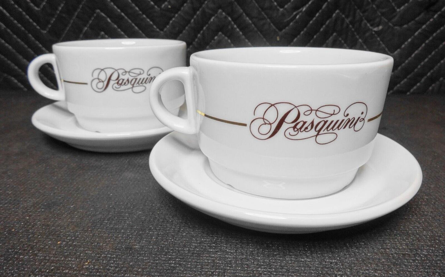 Set of 2 Pasquini Espresso Coffee Cup & Saucer NEW 3 1/2 X 2 1/4 IPA Italy SM