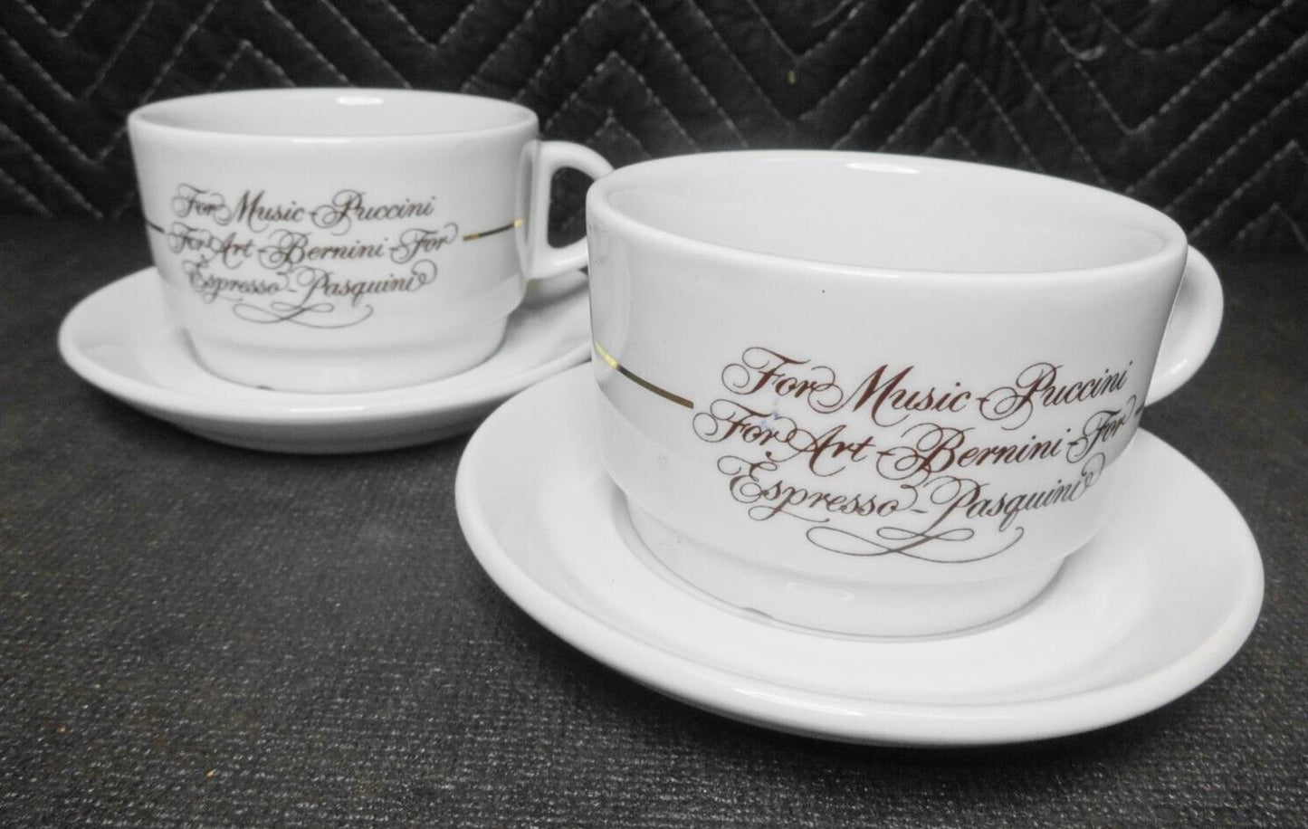 Set of 2 Pasquini Espresso Coffee Cup & Saucer NEW 3 1/2 X 2 1/4 IPA Italy SM