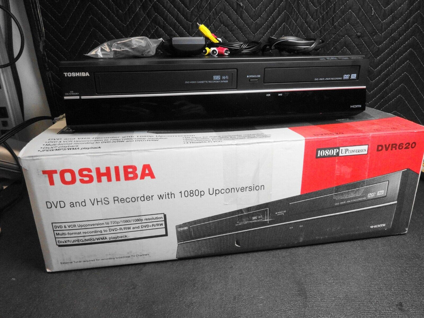 Toshiba DVR620 DVD & VHS Recorder Combo w/ Remote 1080p Upconversion *SERVICED*