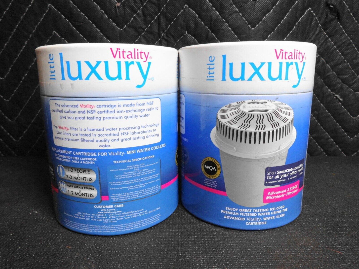 Vitality Mini Water Cooler Little Luxury Filter Cartridge 2 Pack Genuine