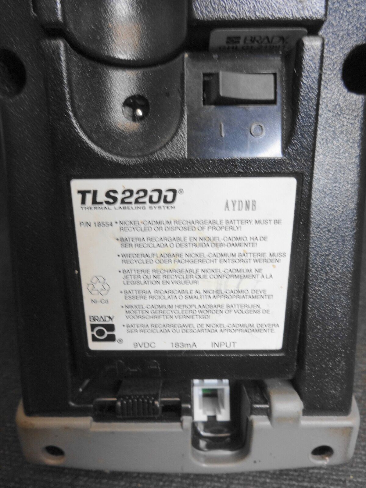 BRADY TLS2200 PORTABLE LABEL PRINTER w/ Power Adapter