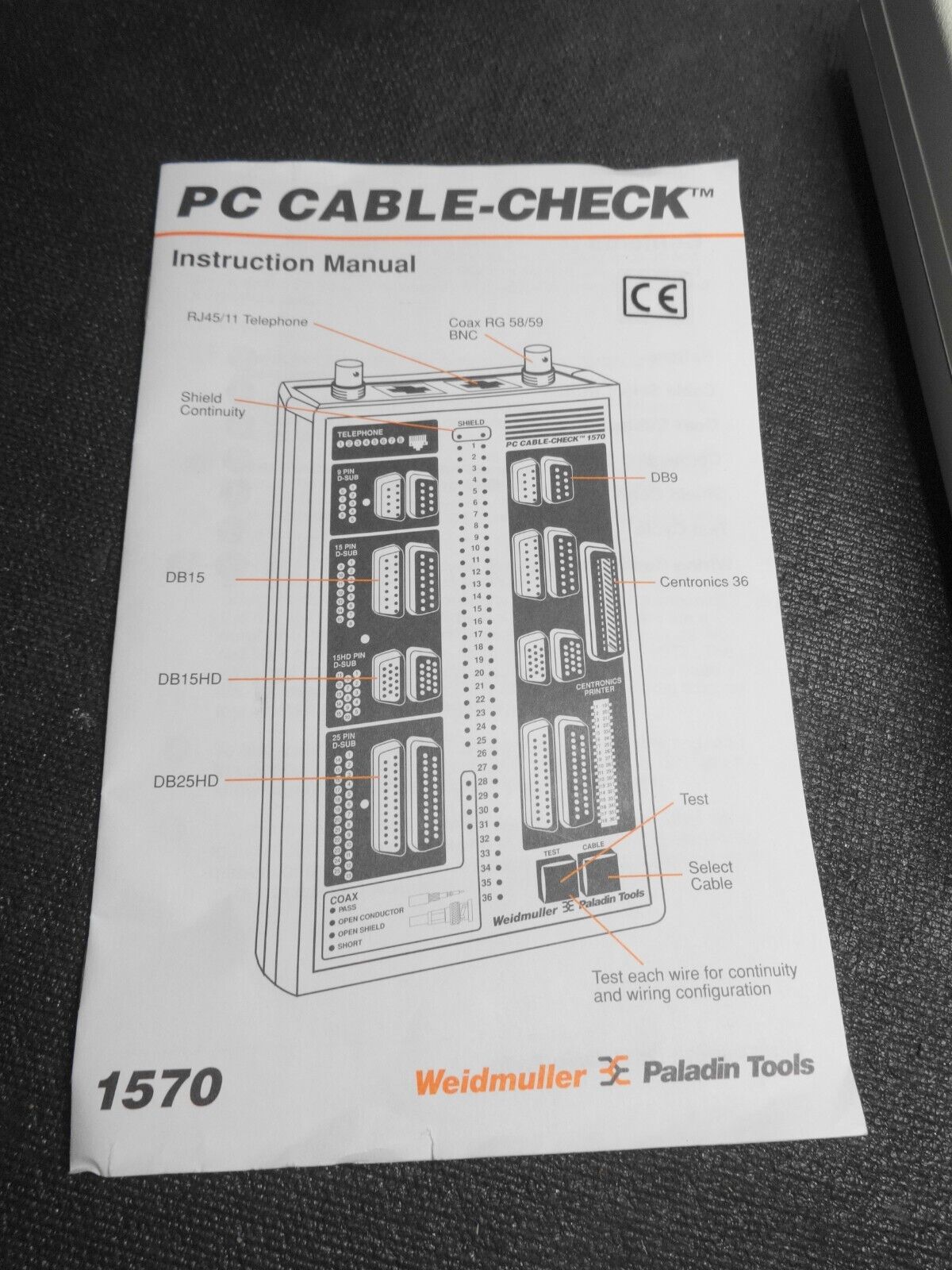 Weidmuller Paladin Tools PC Cable Check PA1570 1570 Tester - Paladin Tools