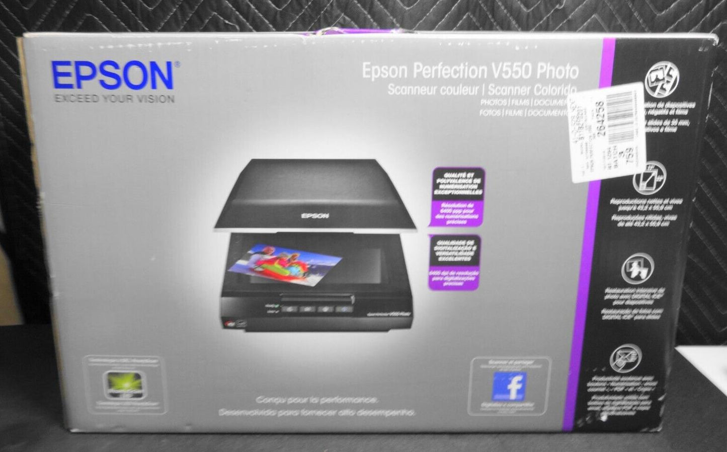 NEW Epson V550 Perfection 6400 x 9600 dpi Photo Premium Flatbed Scanner SEALED