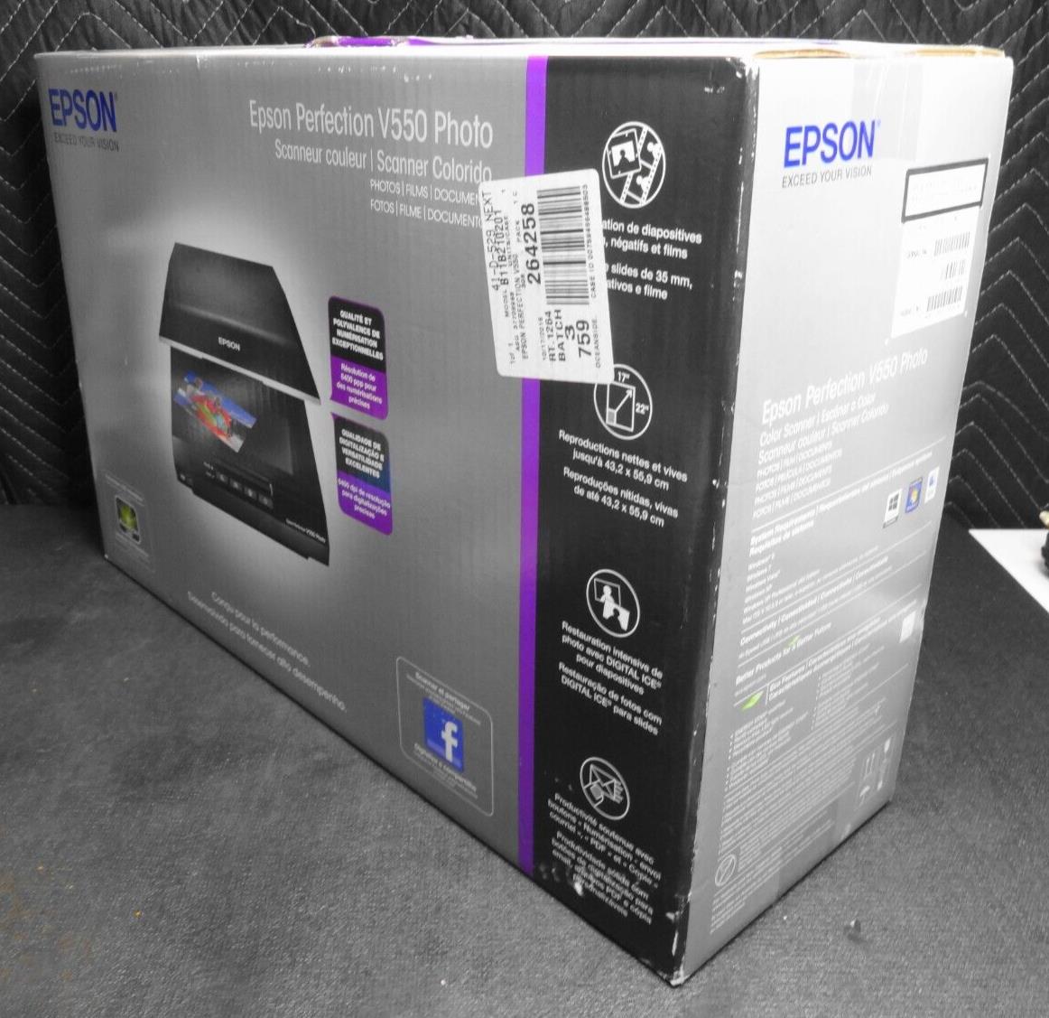 NEW Epson V550 Perfection 6400 x 9600 dpi Photo Premium Flatbed Scanner SEALED