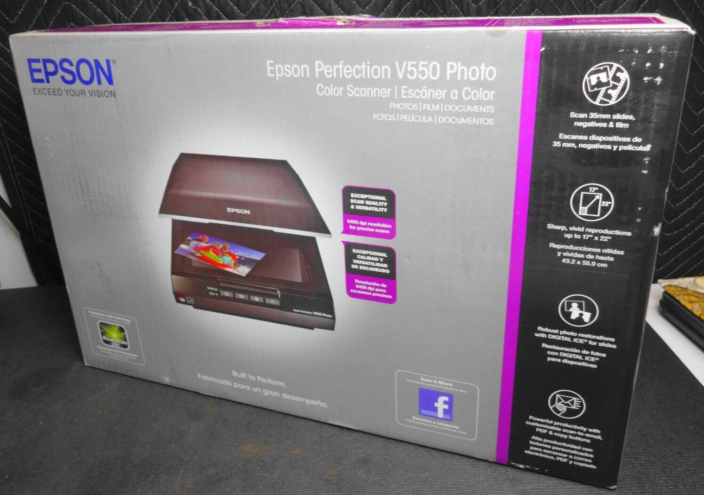 NEW Epson V550 Perfection 6400 x 9600 dpi Photo Premium Flatbed Scanner SEALED