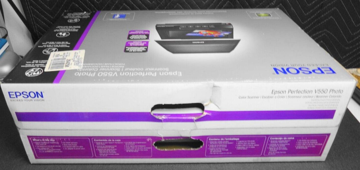 NEW Epson V550 Perfection 6400 x 9600 dpi Photo Premium Flatbed Scanner SEALED