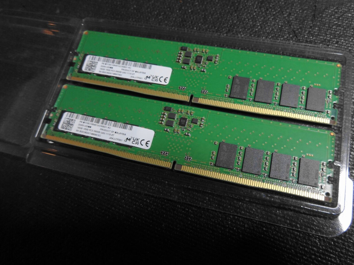 2 x Micron 16GB DDR5 UDIMM PC5-5600B MTC8C1084S1UC56BD1 [32gb RAM]