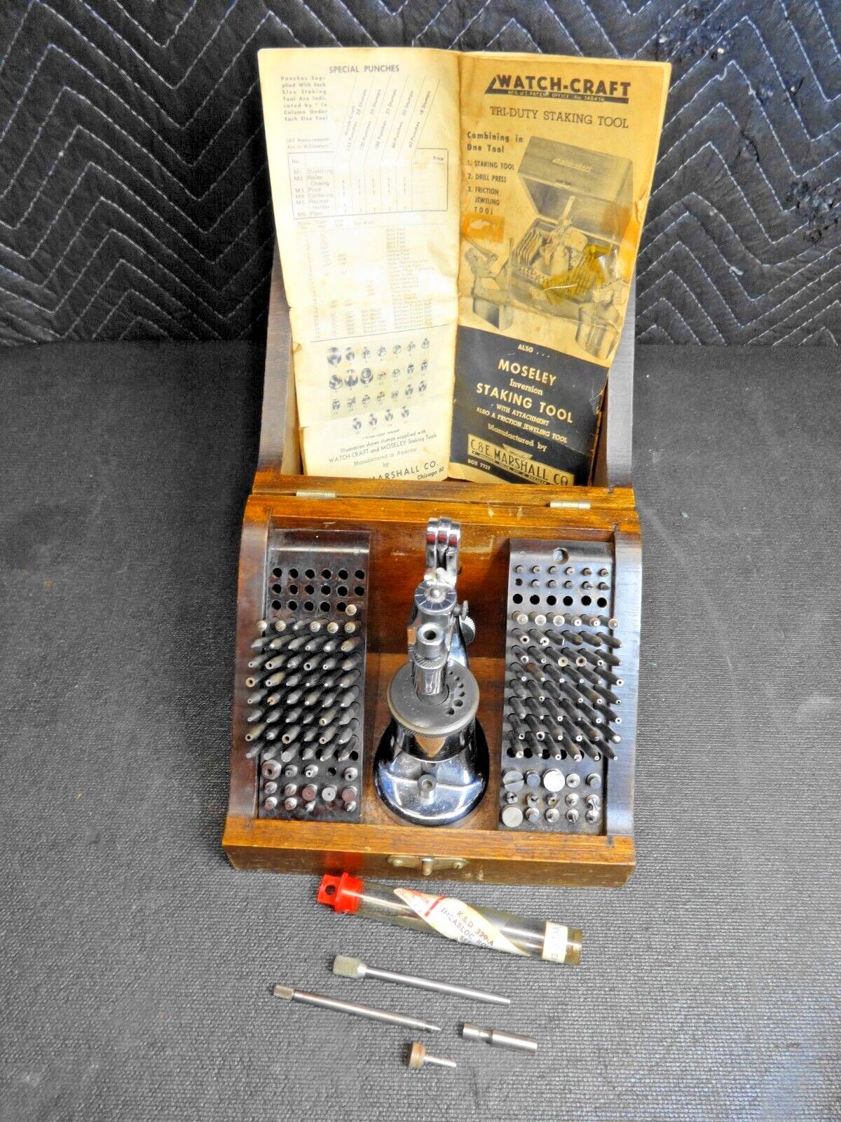 C&E Marshall Watchmaking Jewelers Staking Tool Set - 148 Pcs, Pamphlet & Box