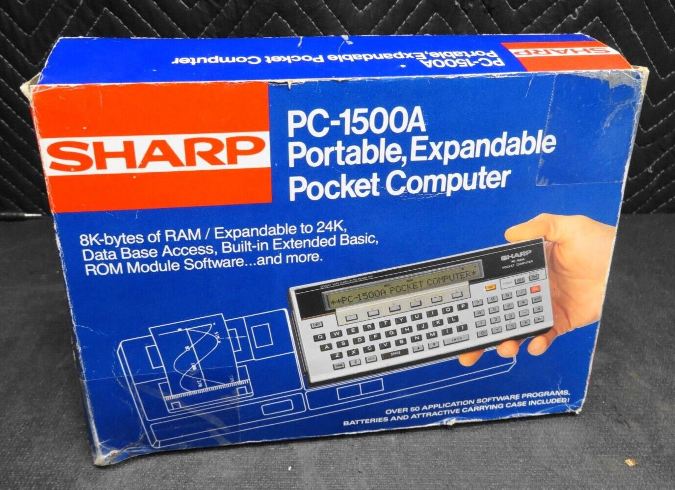 SHARP PC-1500A Pocket Computer W/ Box, Manuals and Case – ineedths