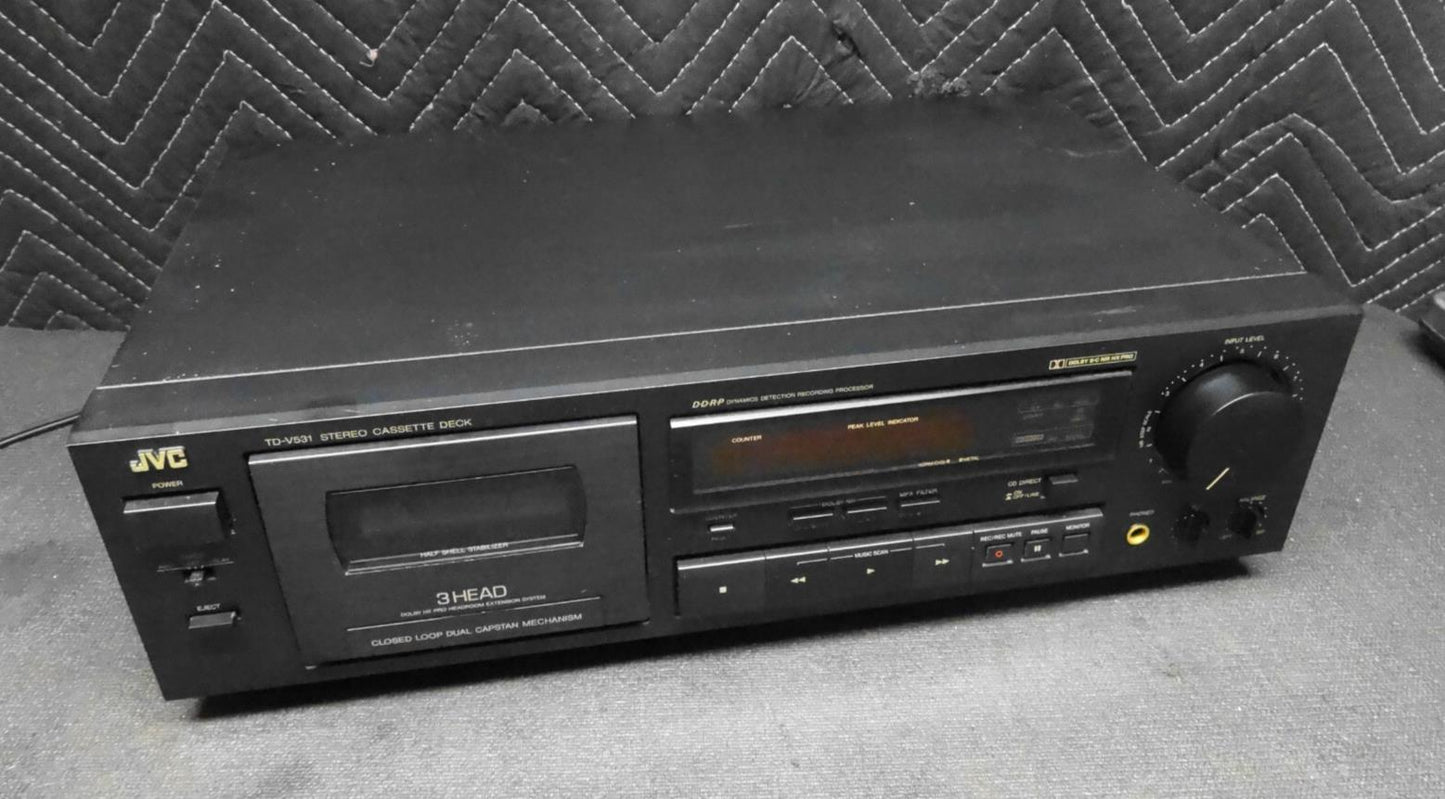 JVC Model TD-V531 Stereo 3 Head Cassette Tape Deck Recorder Dolby B/C/HX Pro