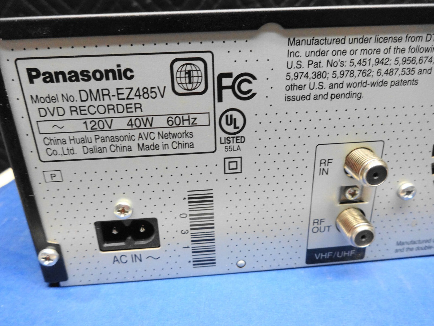 Panasonic DMR-EZ485V DVD Recorder DVD/VCR Combo HDMI w/ Remote - *SERVICED*