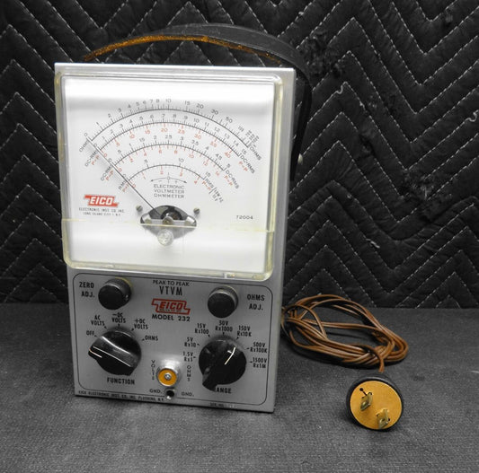 EICO Multimeter Vintage Model 232 Metal Case Leather Handle