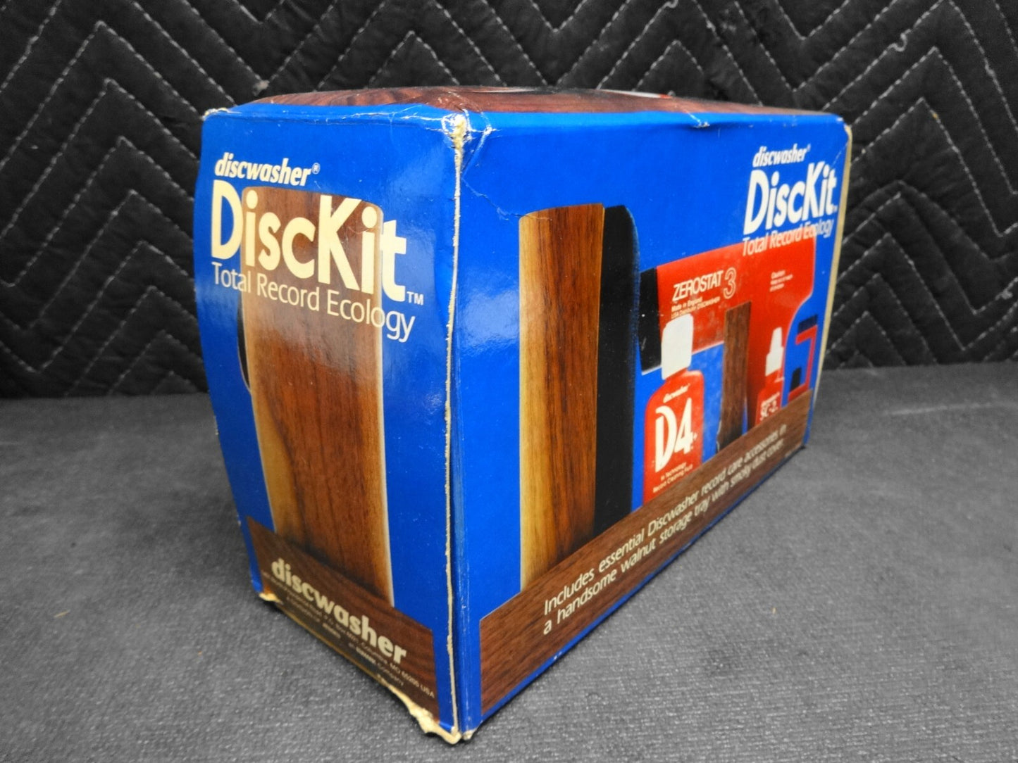 Vintage DiscKit In Original Box & Case w/ Zerostat Gun Discwasher Brush D4 Fluid