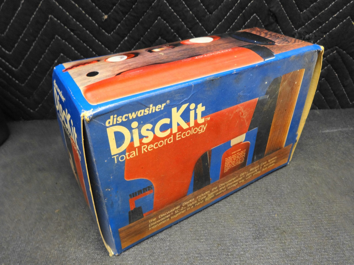 Vintage DiscKit In Original Box & Case w/ Zerostat Gun Discwasher Brush D4 Fluid