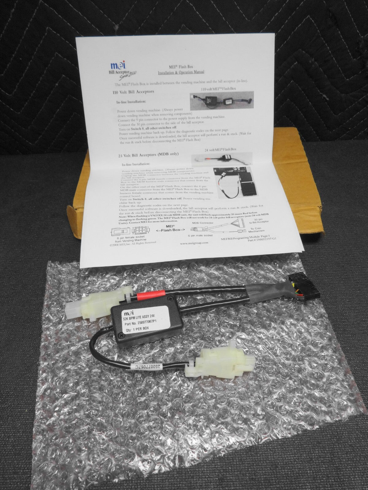 MEI BPM Lite Bill Acceptor / Validator Programmer 24V and MDB - Flash Box
