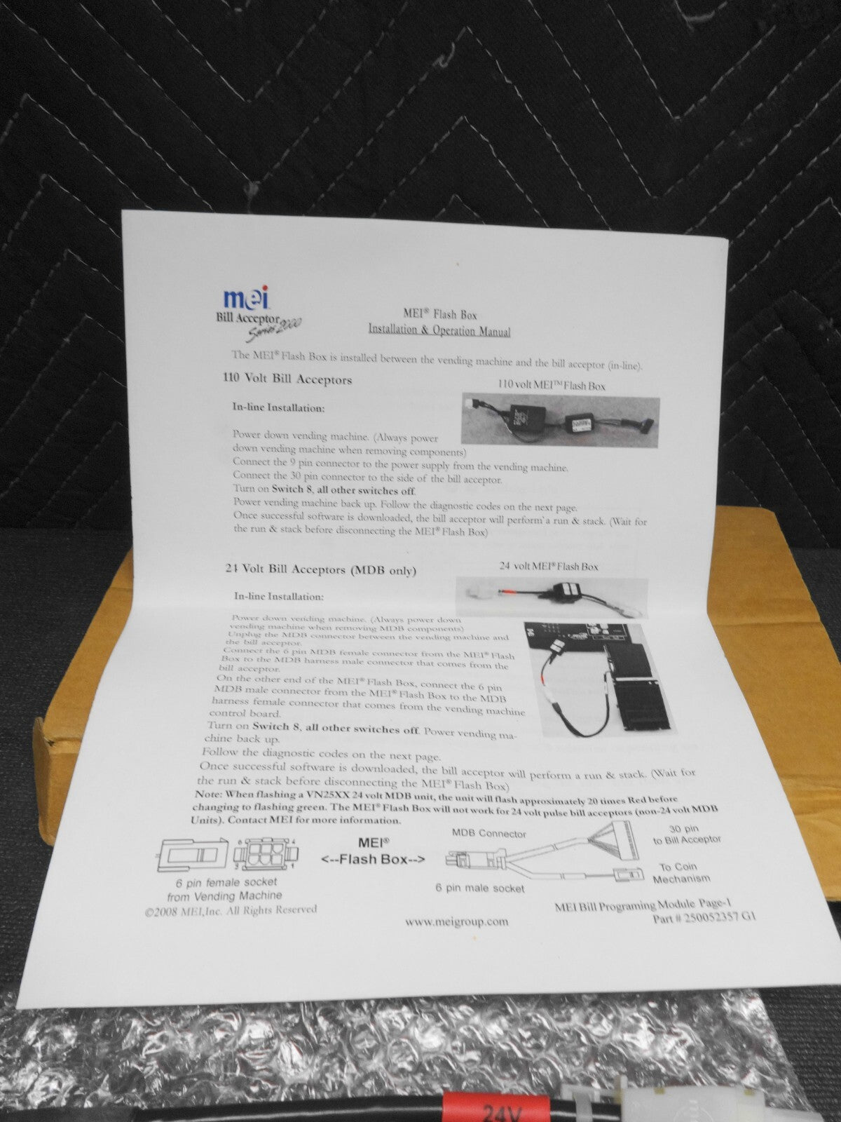 MEI BPM Lite Bill Acceptor / Validator Programmer 24V and MDB - Flash Box