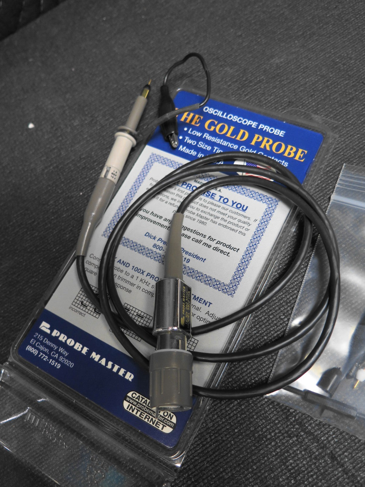 Probe Master 4902-1 RA 250MHz Gold Tip Oscilloscope Probe