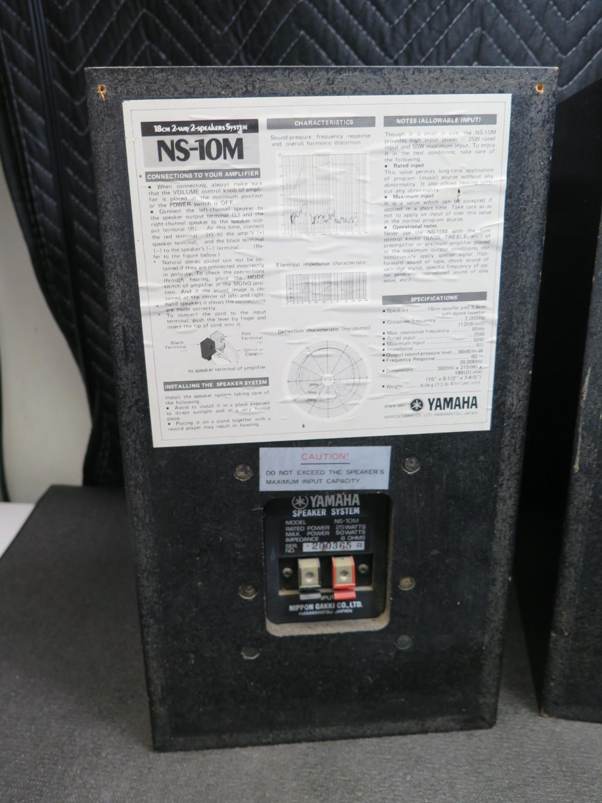 YAMAHA NS-10M Speaker Pair Set System Studio Monitors Speakers Black NS10M