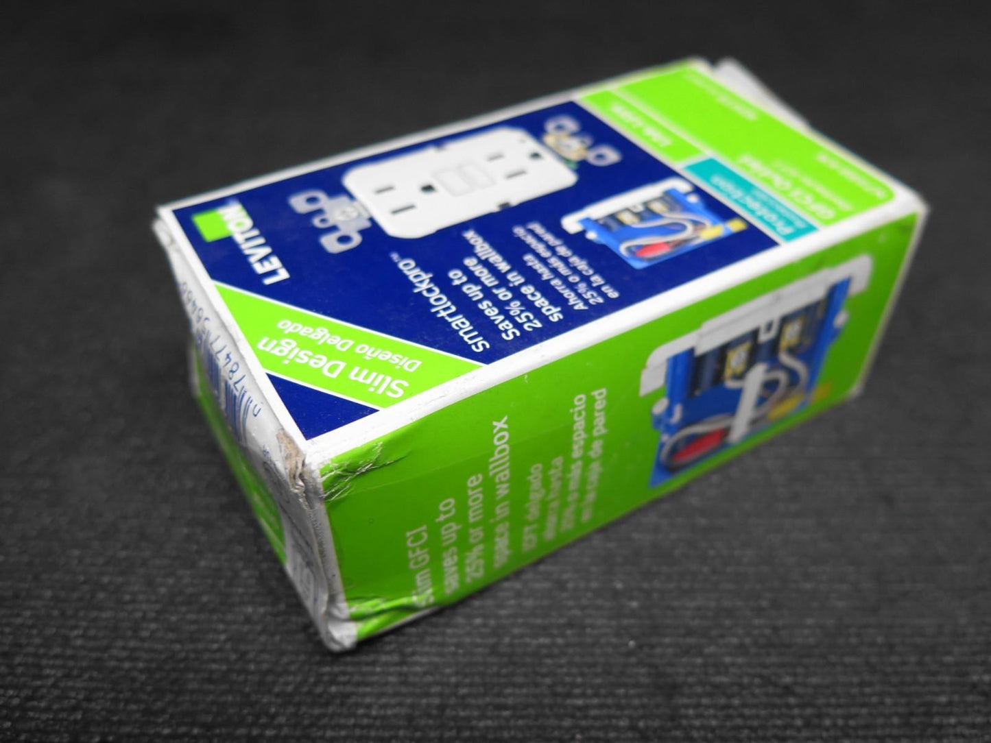 Leviton® N7599-KW Slim Non-Tamper Resistant GFCI Receptacle, 125 VAC, 15 A, 2 Po