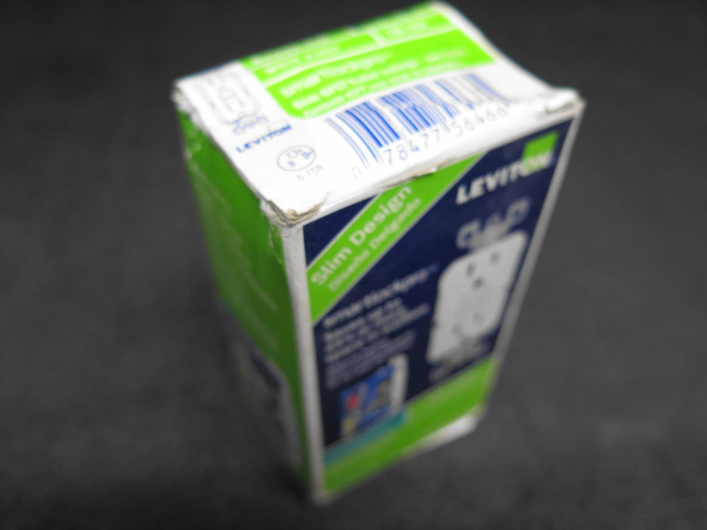 Leviton® N7599-KW Slim Non-Tamper Resistant GFCI Receptacle, 125 VAC, 15 A, 2 Po