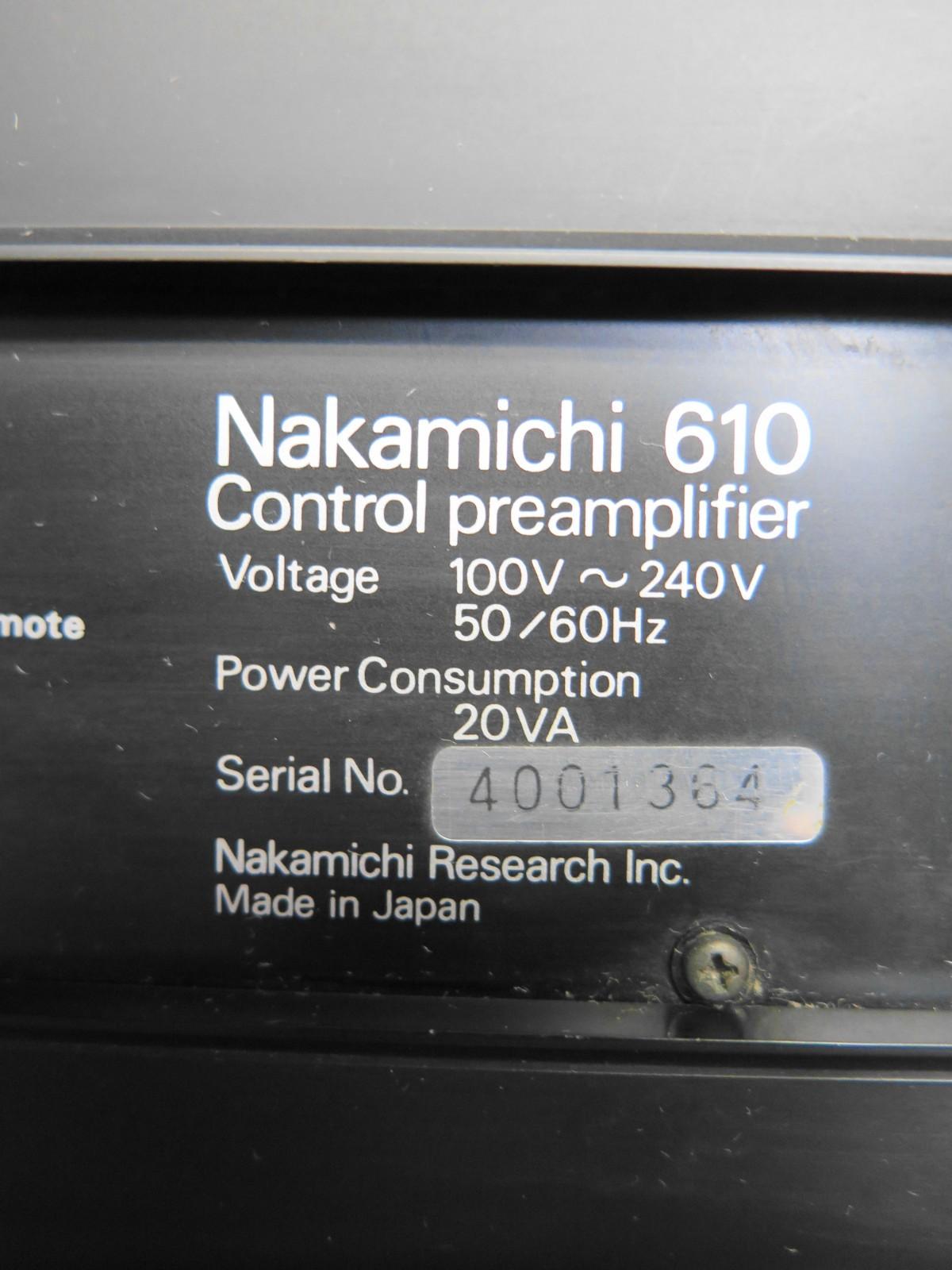 Nakamichi 610 Stereo Control Preamplifier