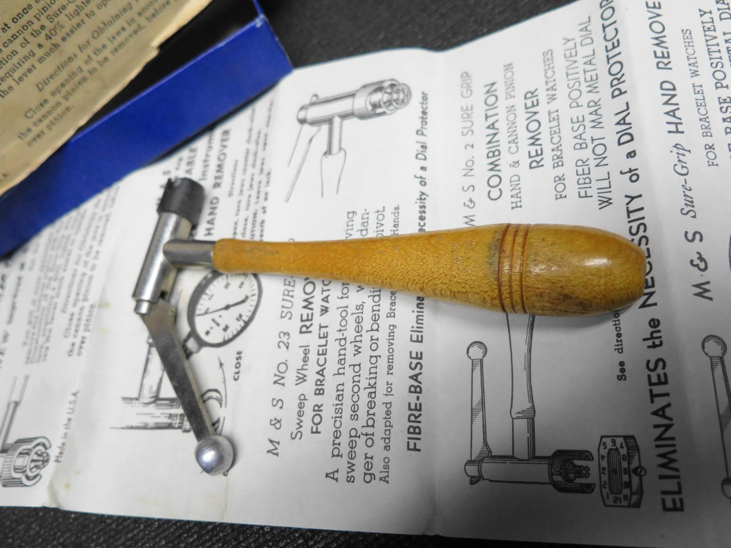 Vtg Watchmaker Cannon Pinion Remover Removal Watch Tool M&S M-C Pat. 2271945