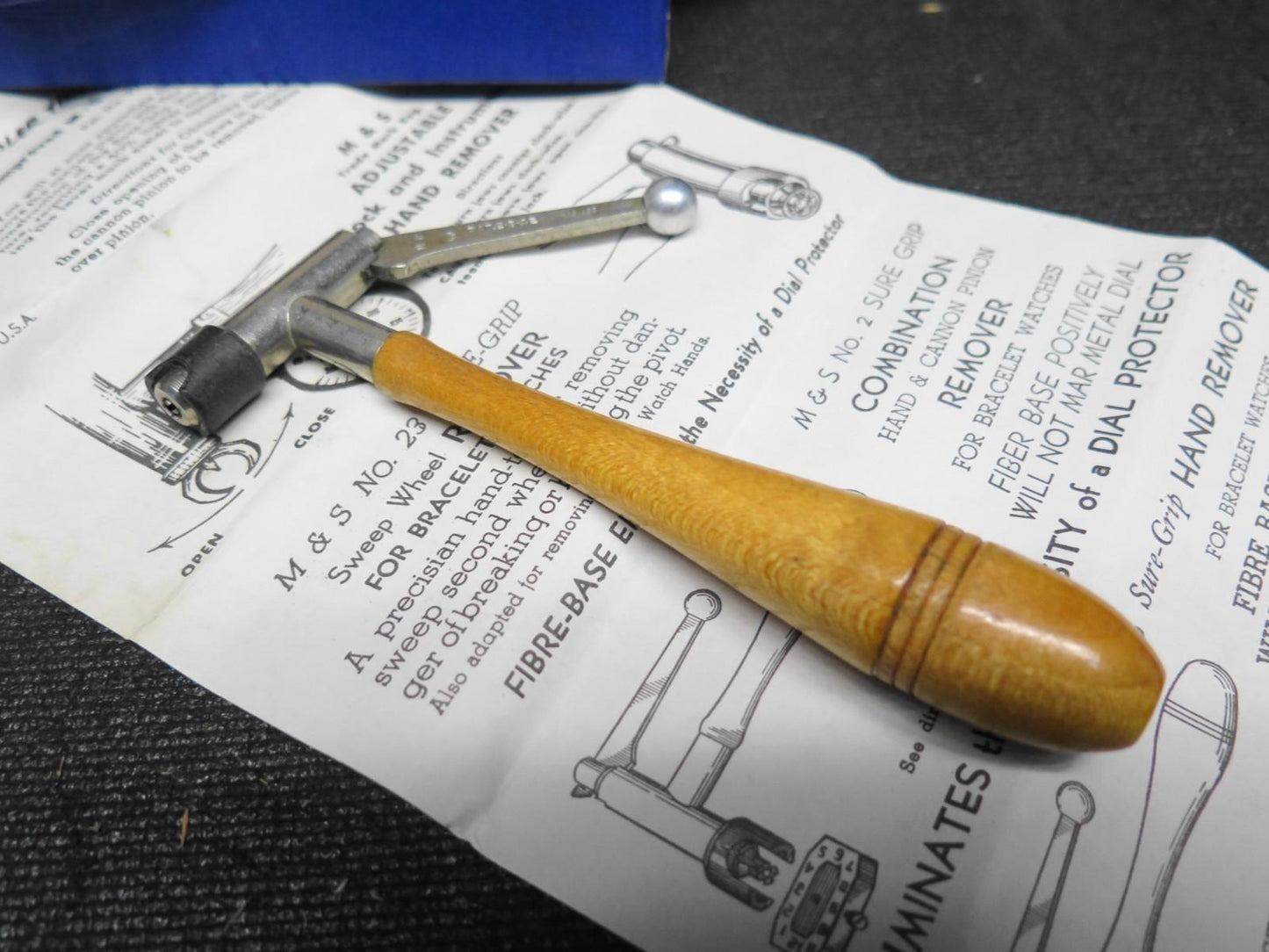 Vtg Watchmaker Cannon Pinion Remover Removal Watch Tool M&S M-C Pat. 2271945