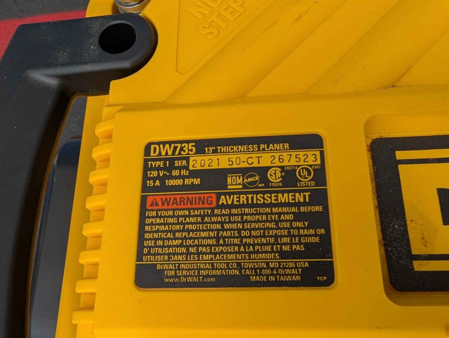 DeWalt DW735 13" Three Knife 2-Speed Thickness Planer 15 Amp Corded