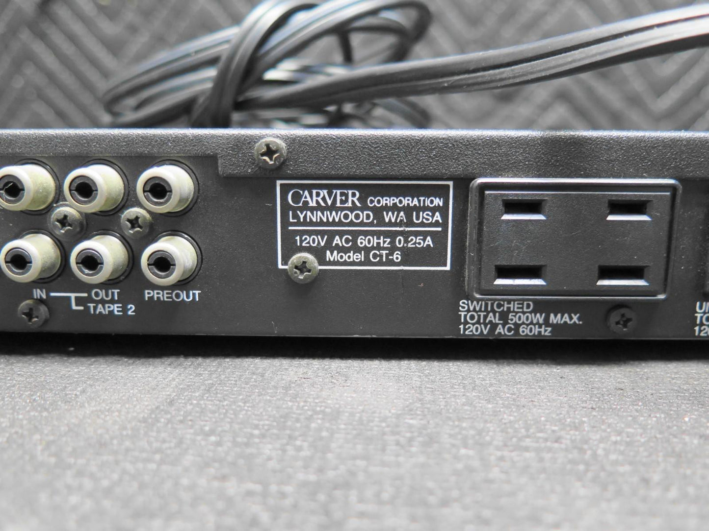 Carver CT-6 Sonic Holography Preamplifier Tuner - No Remote - Made in JAPAN