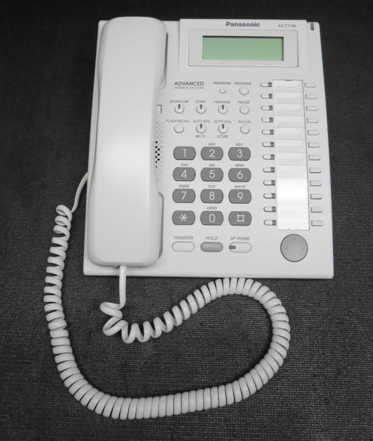 Panasonic KX-T7736 Hybrid System Corded Telephone Backlit LCD White