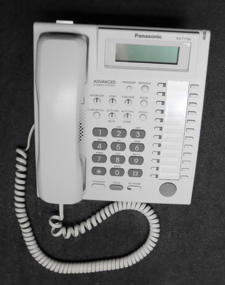 Panasonic KX-T7736 Hybrid System Corded Telephone Backlit LCD White