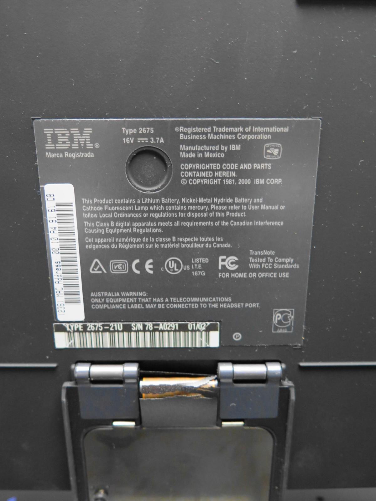 IBM ThinkPad TransNote Computer w/ Notepad & Stylus