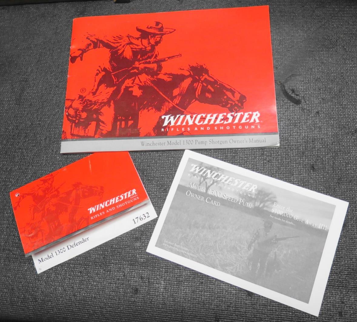 Winchester 1300 Defender - FACTORY Owners Manual & Owners Card - 1998