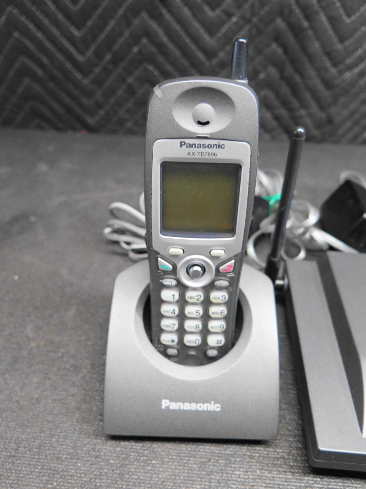 Panasonic KX-TD7896 Cordless Phone w/ New Battery - Gray  -  Ready to install.