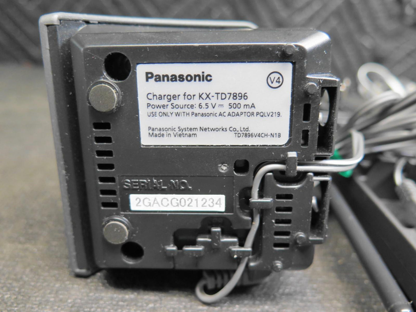 Panasonic KX-TD7896 Cordless Phone w/ New Battery - Gray  -  Ready to install.