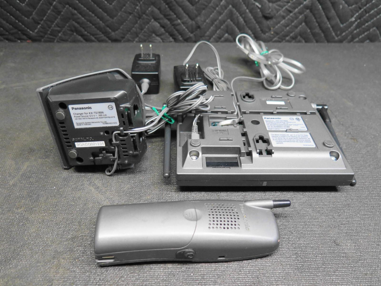 Panasonic KX-TD7896 Cordless Phone w/ New Battery - Gray  -  Ready to install.