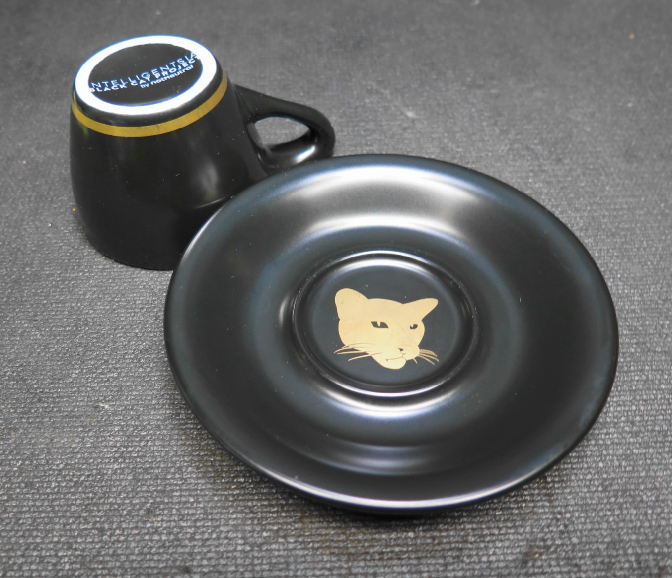 Rare Intelligentsia Coffee Black Cat Project by NotNeutral Espresso Cup & Saucer