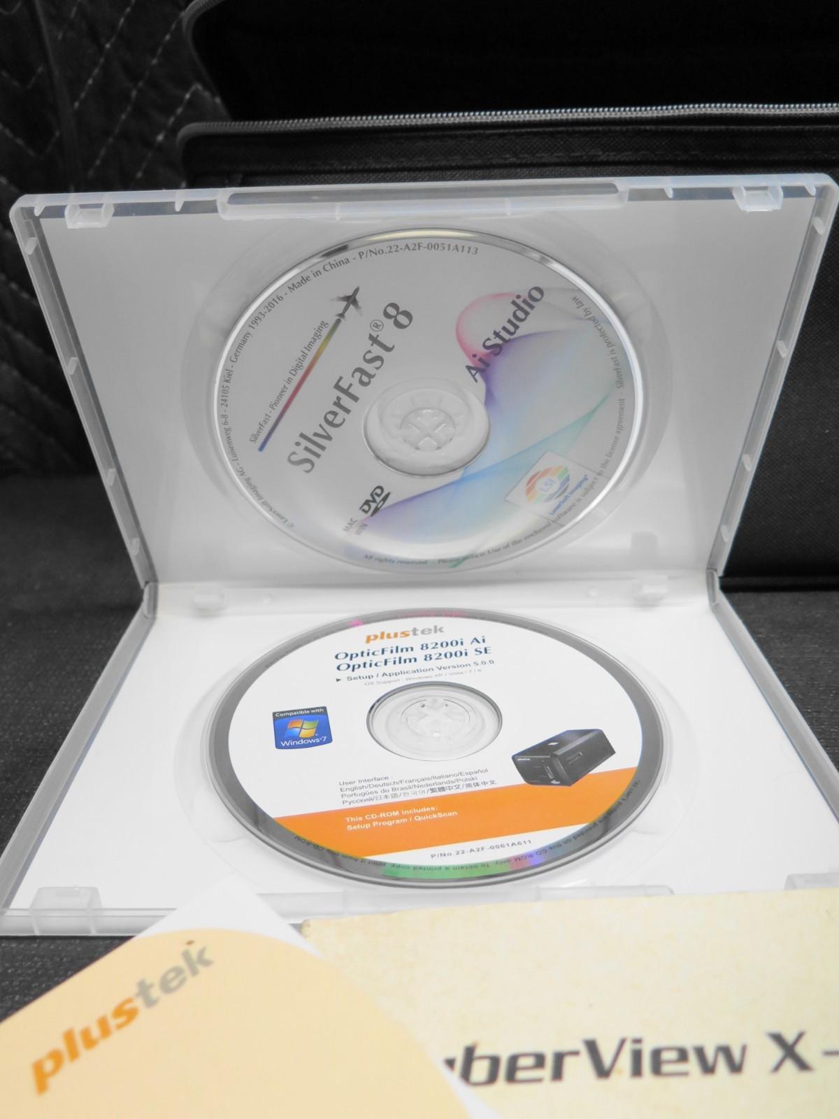Plustek OpticFilm 8200i Ai Film Scanner  w/ Manuals Software Power USB, No trays