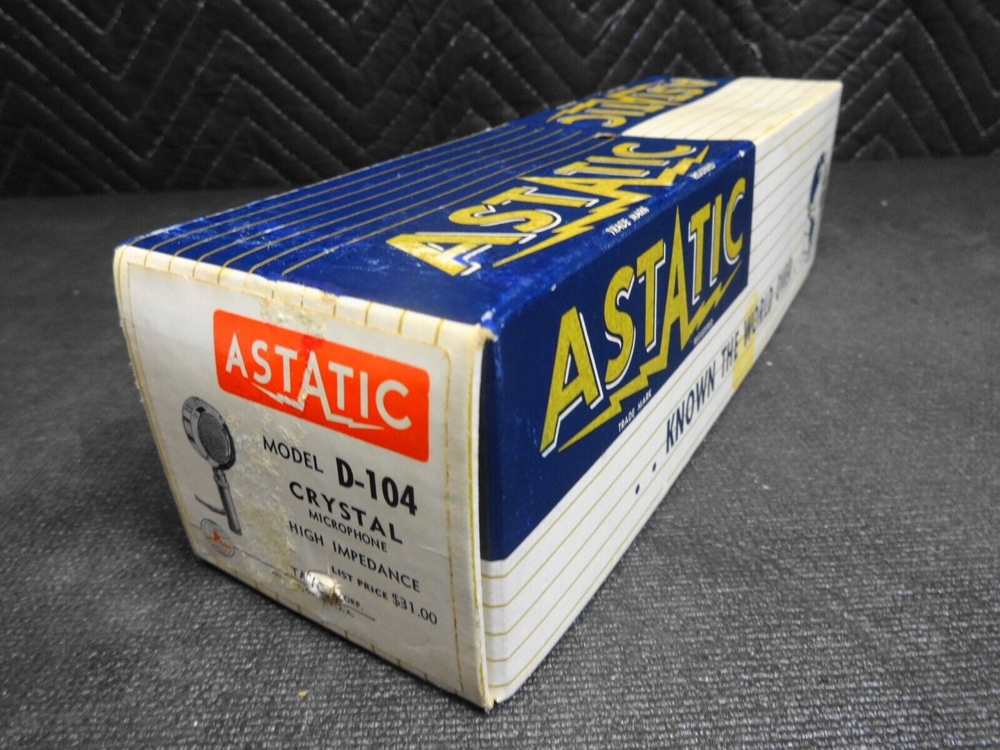 From Hughes Aircraft - Astatic D-104 2 Pin Microphone w/ Box & Stand