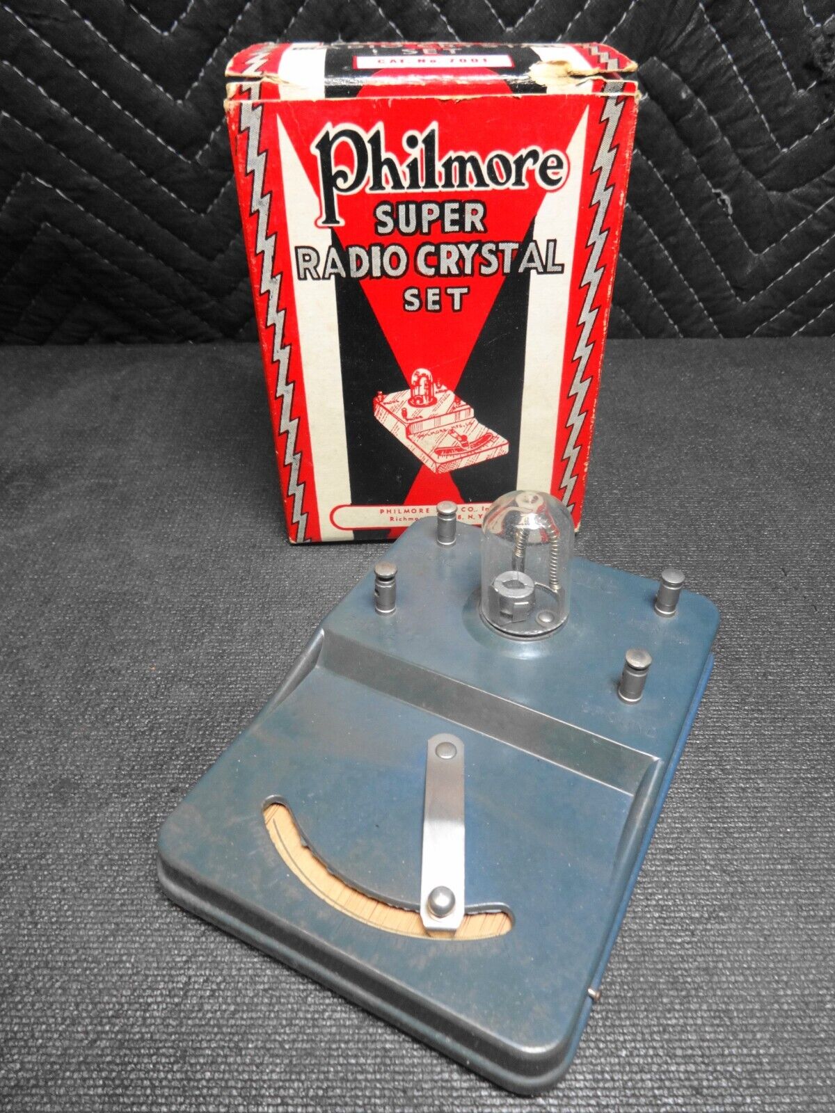 PHILMORE SUPER RADIO CRYSTAL SET DETECTOR No 7001 W/ BOX