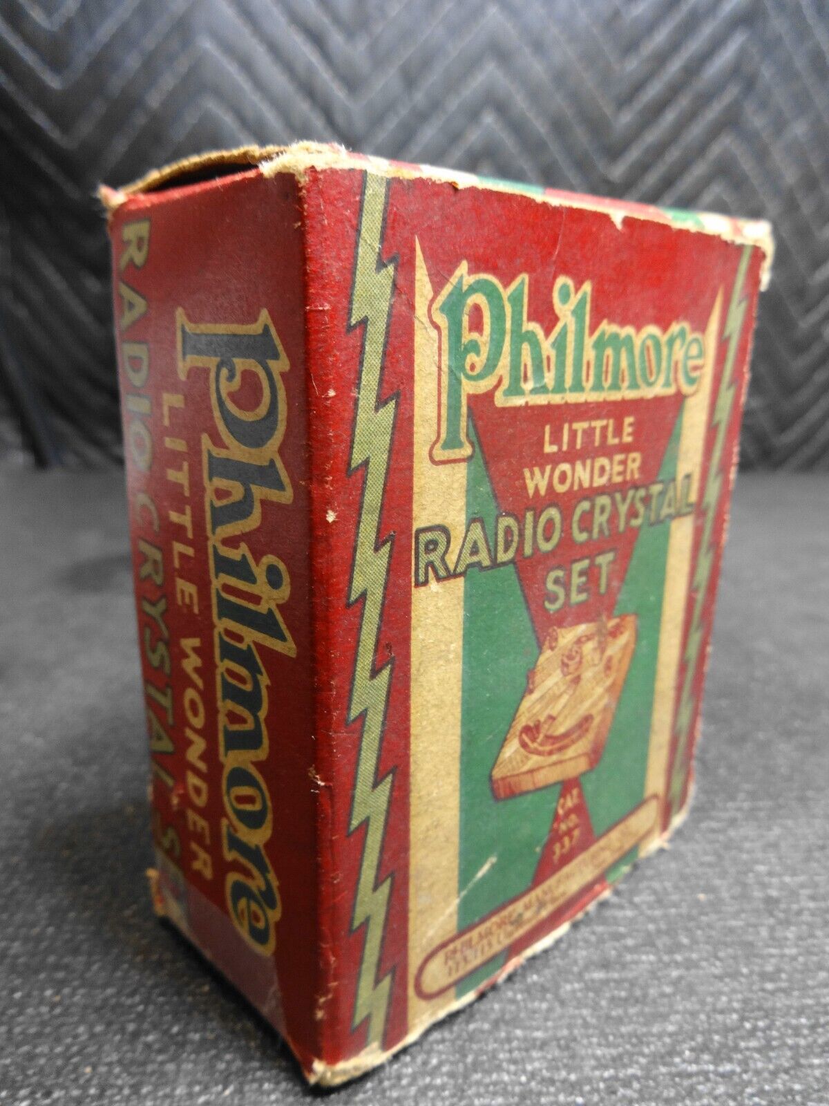 PHILMORE CRYSTAL DETECTOR 337 LITTLE WONDER RADIO CRYSTAL SET w/ Box - Yellow