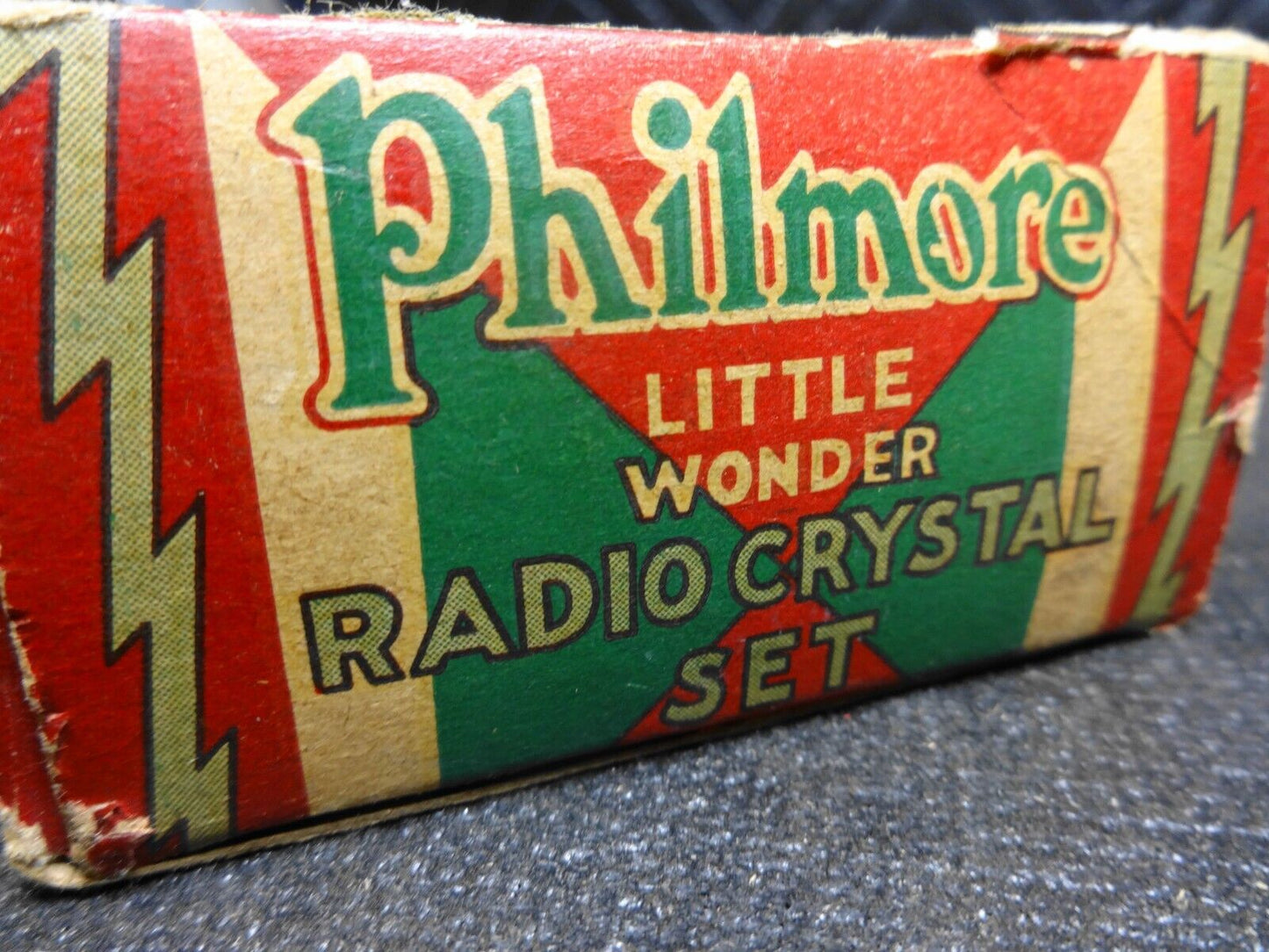 PHILMORE CRYSTAL DETECTOR 337 LITTLE WONDER RADIO CRYSTAL SET w/ Box - Yellow