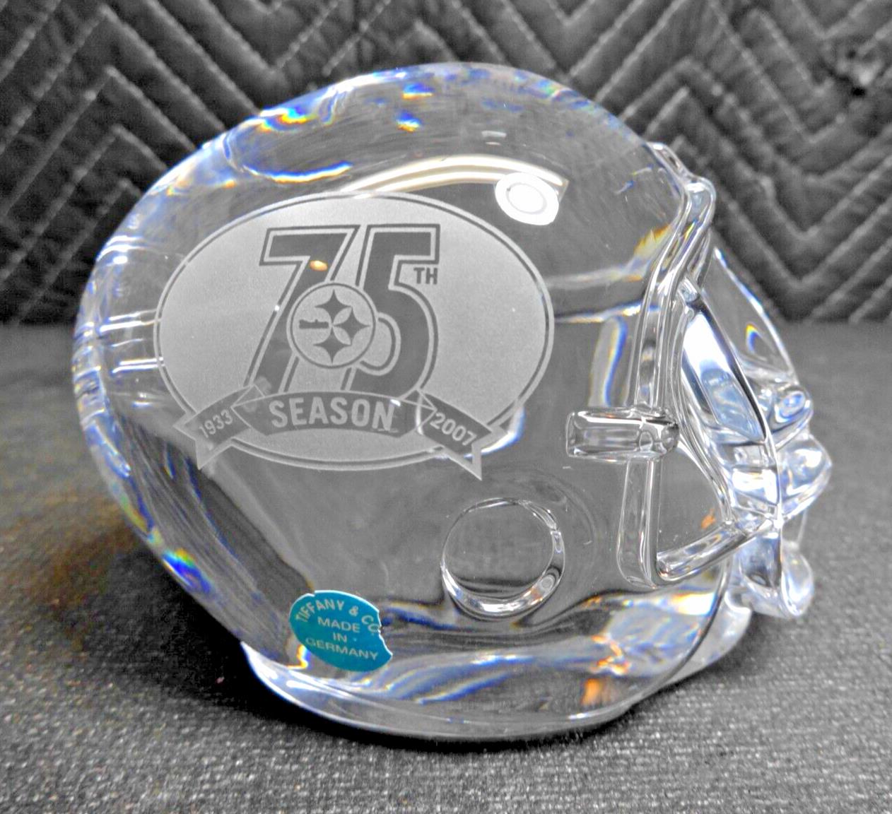 TIFFANY AND CO PITTSBURGH STEELERS NFL FOOTBALL TEAM CRYSTAL HELMET 75TH SEASON