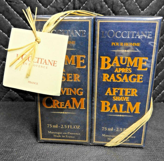 L'Occitane En Provence Men's After Shave Balm & Shaving cream KIT - SEALED